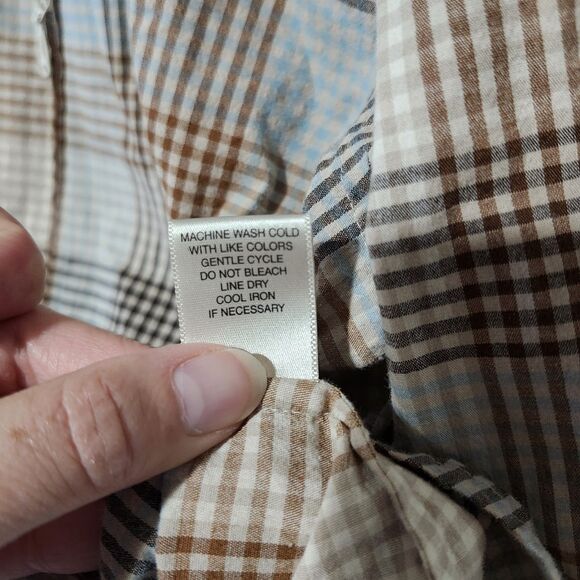 Christopher & Banks Plaid Stretch Zip Front Shirt Top Women’s Size M Long Sleeve - Picture 5 of 6